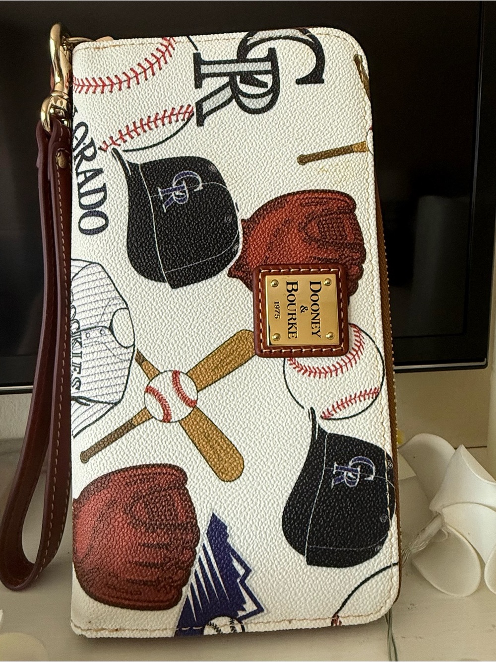Dooney & Bourke baseball Colorado Rockies zip around wallet wristlet LTD ED - Picture 7 of 15